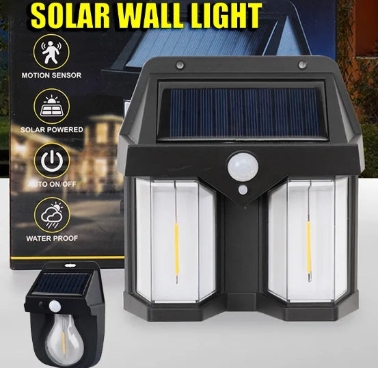 Luminaria dupla led Luz Solar Externa À Prova D'água