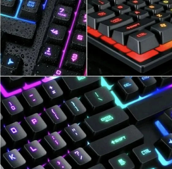 Teclado Gamer Semi-mecânico RGB LED retroiluminado