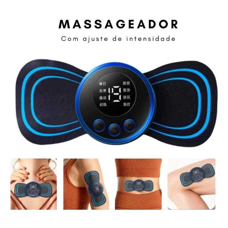 Mini Massageador EMS Estimulador Elétrico