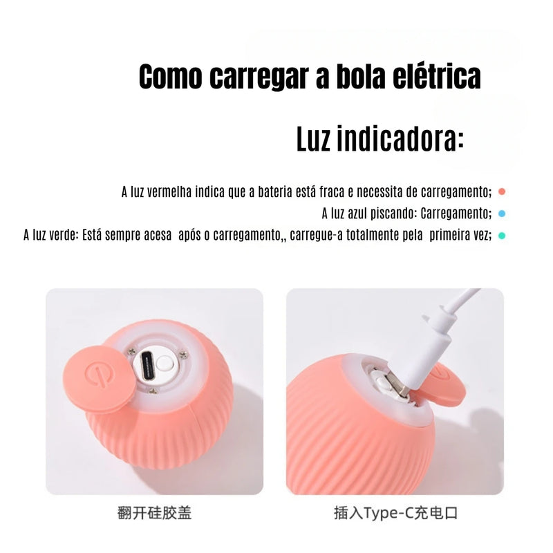 Bola mágica rolante automática para gato