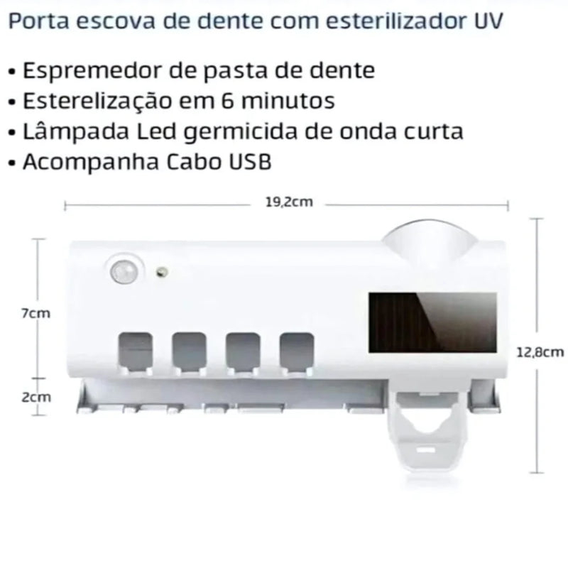 Suporte Dispenser Aplicador Pasta Escova de Dentes