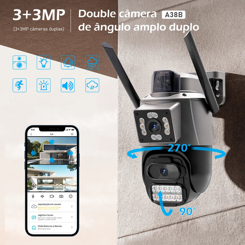 Camera Seguranca Wifi - 6MP, 4K - 360 Inteligente