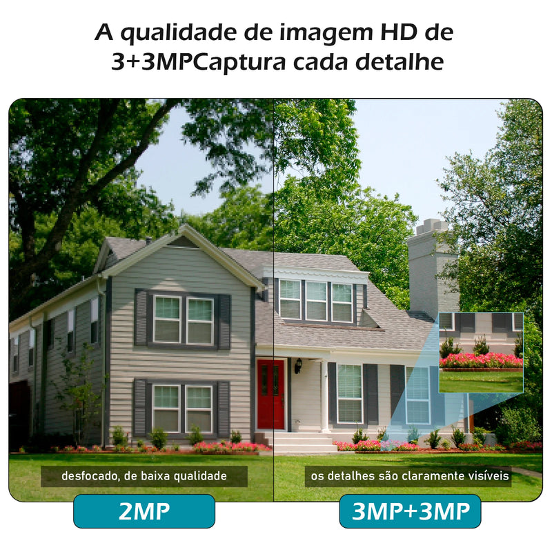 Camera Seguranca Wifi - 6MP, 4K - 360 Inteligente